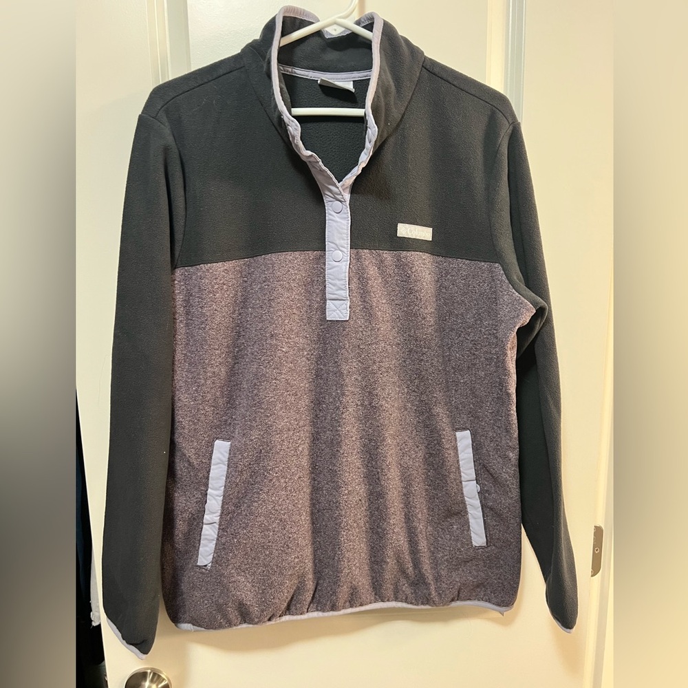 Columbia Charcoal and Light Purple Fleece Pullover